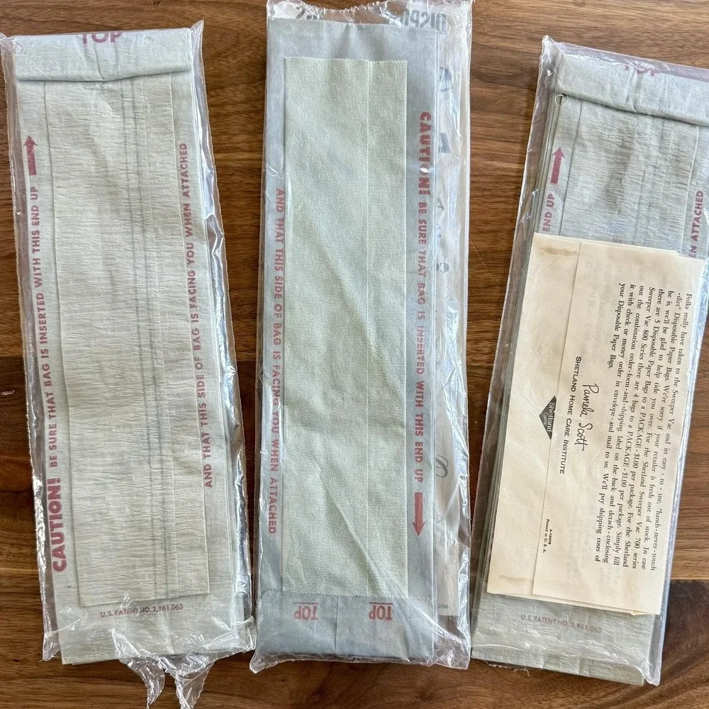 LOT of 15 Vintage MCM Shetland Sweeper Vacuum Vac Disposable Bags 800 Series